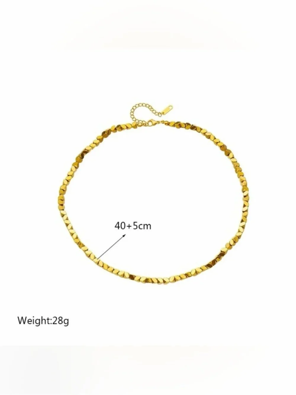 Faceted Gold-Tone Geometric Necklace